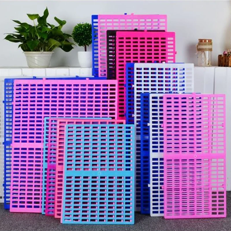 

Pet cage plastic floor and dog cage plastic mat, Blue/pink/white