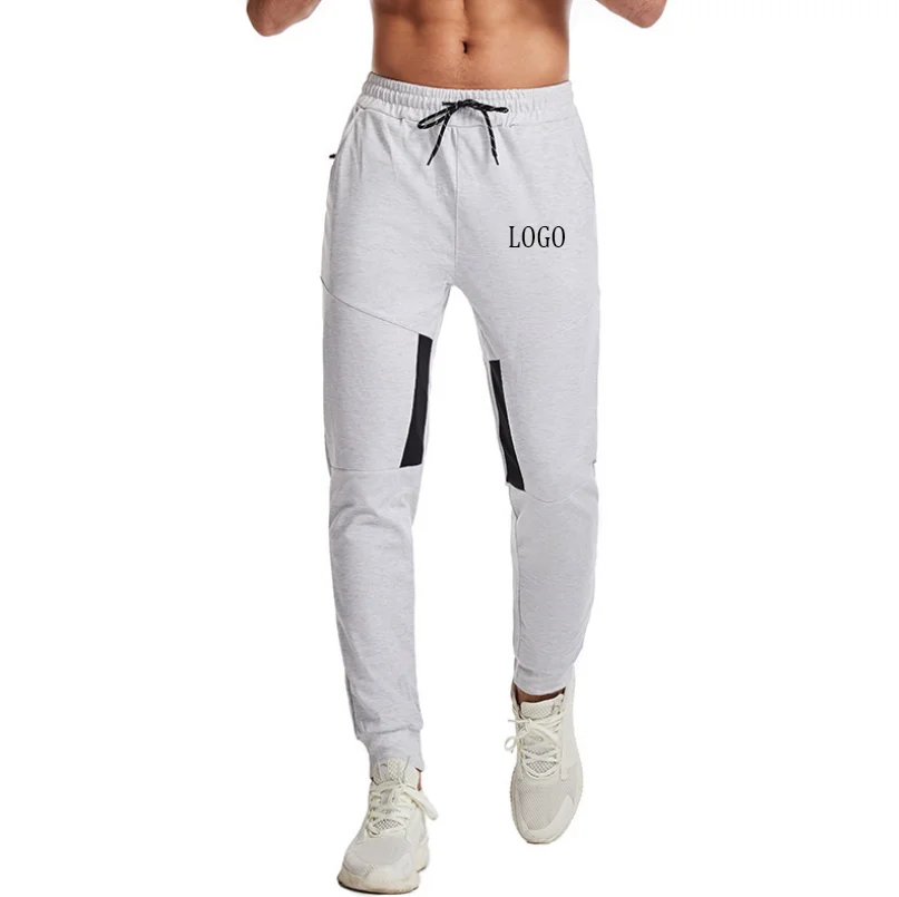 

Stylish 2021 Outdoor Sports Fitness Slim Trousers Training Suit Stitching Tight Jogging Solid Color Casual Mens Pants, As picture