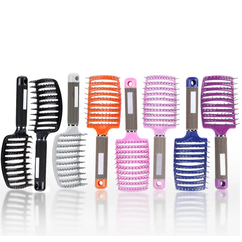 

Wanmei factory direct sales hair salon styling tool nylon teeth hollow arc big curved comb