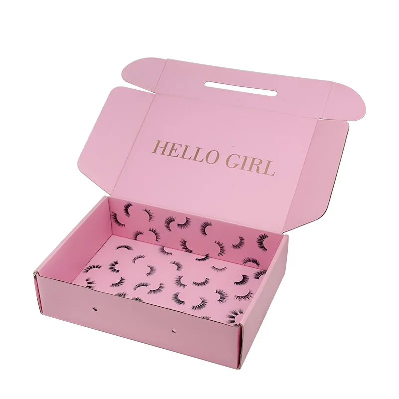 

High Quality Free sample custom logo pink color cosmetic corrugated packaging mailer box shipping box paper box