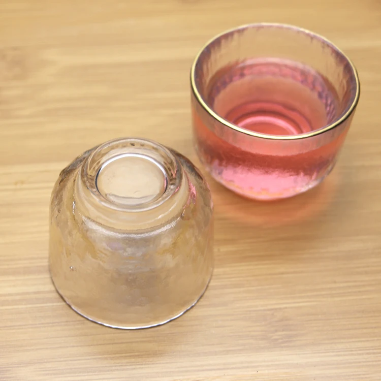 Japanese Style Gold Rim Sake Glass Japan Frosted Sake Cup Custom Sake