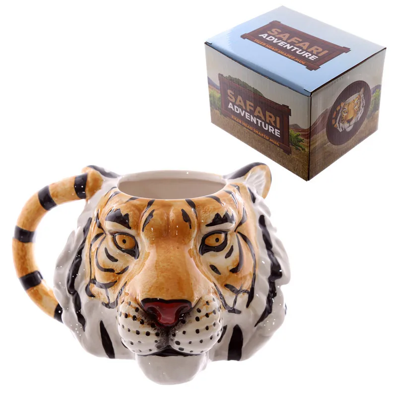 

Durable Creative 3D three-dimensional Tiger Mug Interesting Animal Ceramic Mug High-Quality Cups