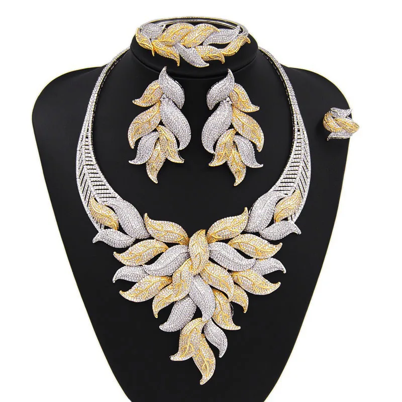 

Yulaili Super Luxury Tassels Nigerian Jewelry Sets For Women Wedding Cubic Zirconia Crystal CZ Dubai Indian Bridal jewelry Set