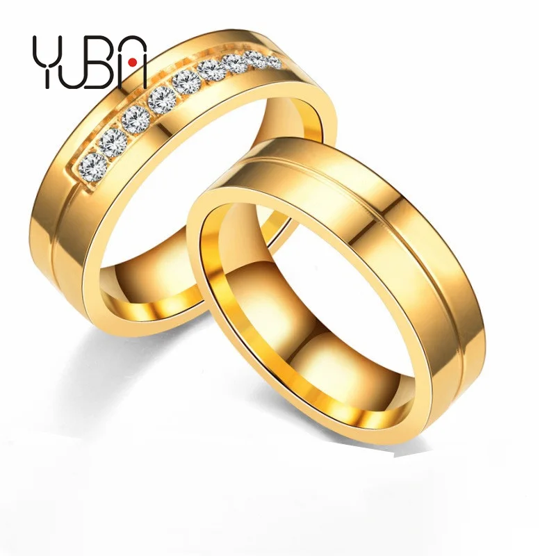 

Stainless Steel Diamond Ring Gold Zirconia Groove Ring Women Men Engagement Wedding Rings Bands jewelry, Gold,silver