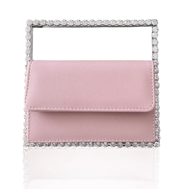 

Diamond Small Square Evening Bag Women 2021 Chic Colour Rhinestone Metal Handle Dinner Clutch Purses And Handbags Ladies Bolsos, As pictures