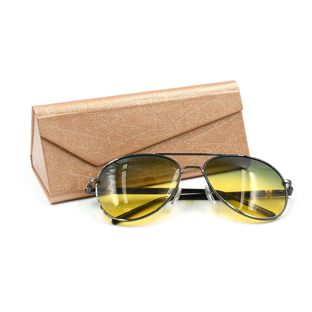 

Fashion magnetic sunglasses case custom triangle folding glasses storage box case, Solid colour