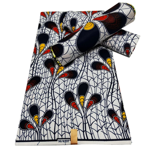 

Wholesale Real African Wax Fabric 6 Yards/pcs 100% Cotton Fabrics For Women Sewing Dress