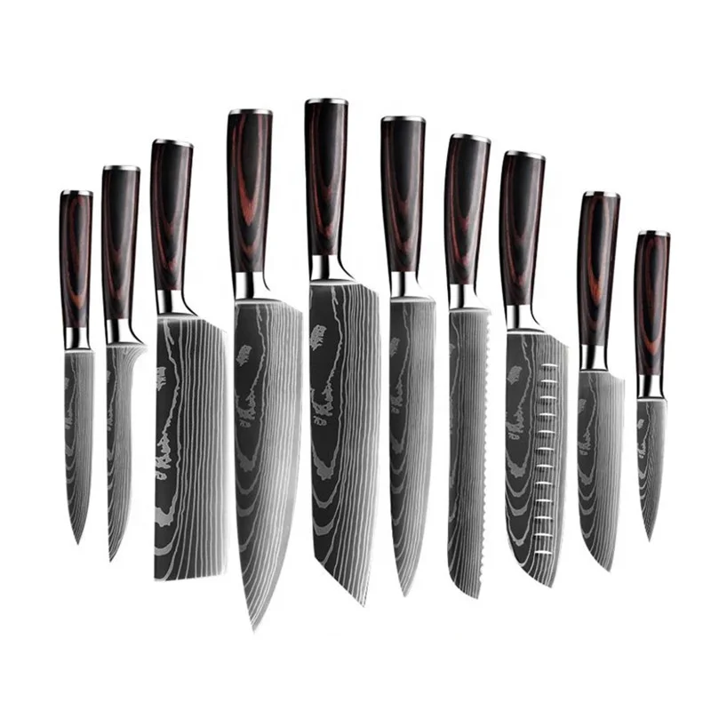 

10pcs professional High carbonStainless Steel Japanese Kitchen Knife Set