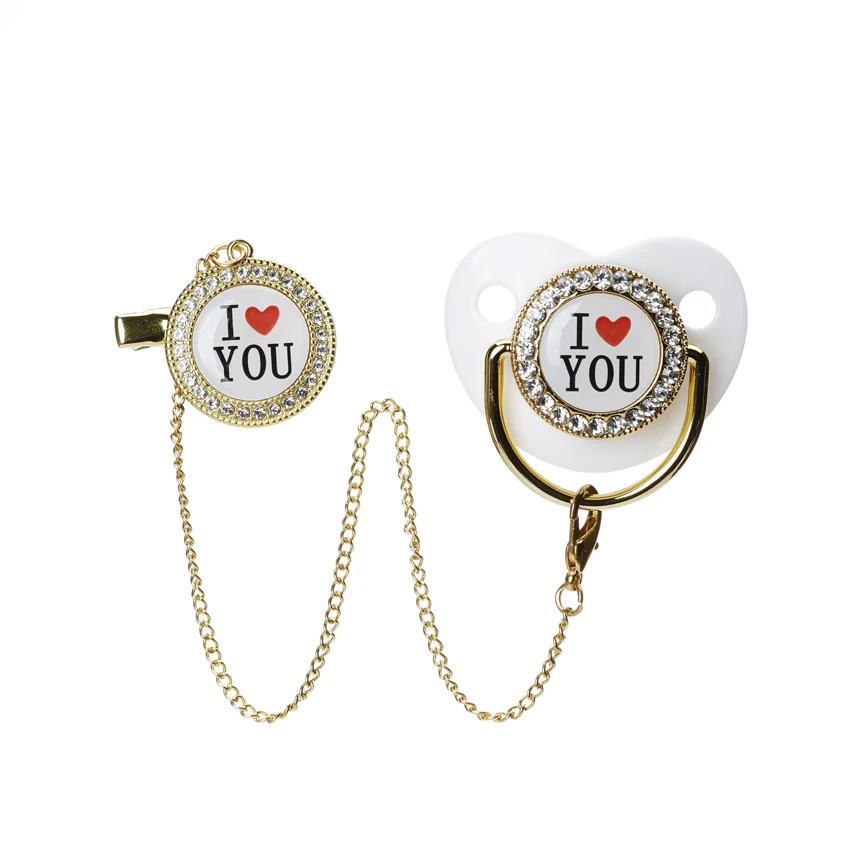 

Hot sale luxury bling baby pacifier sublimation bling pacifier for baby, Mix