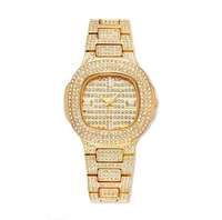 

Hip Hop Luxury Square Quartz Waterproof Wristwatch,Gold Diamond Mens Iced Out Watch,2019 Fashion Charm Luxury Wrist Watch