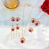 925 silver pin retro peking opera face earrings female nationality fan earrings Chinese ethic pearl crystal tassel earrings ring