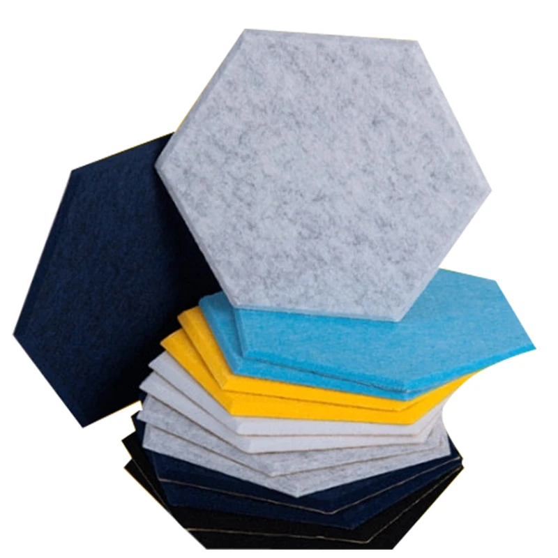 

Hexagon Polyester Fiber Acoustic Wall Panel Soundproof Decorative Absorbing Panels Sound Insalution Felt Panel