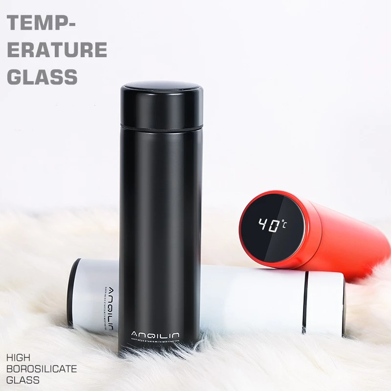 500ML smart led temperature display stainless steel sport flask vacuum water bottle thermos