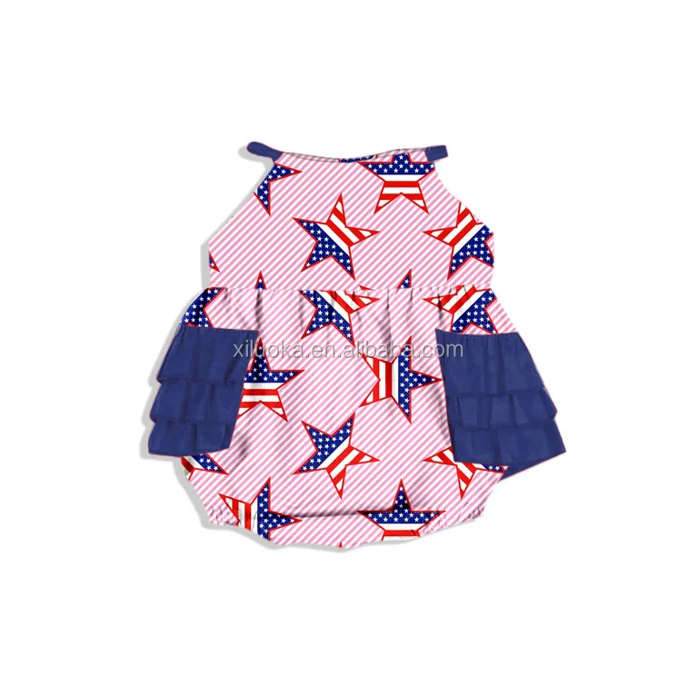 

Latest Design American Festivals Romper Infant Girl Clothes Newborn Sleeveless Rompers, Picture