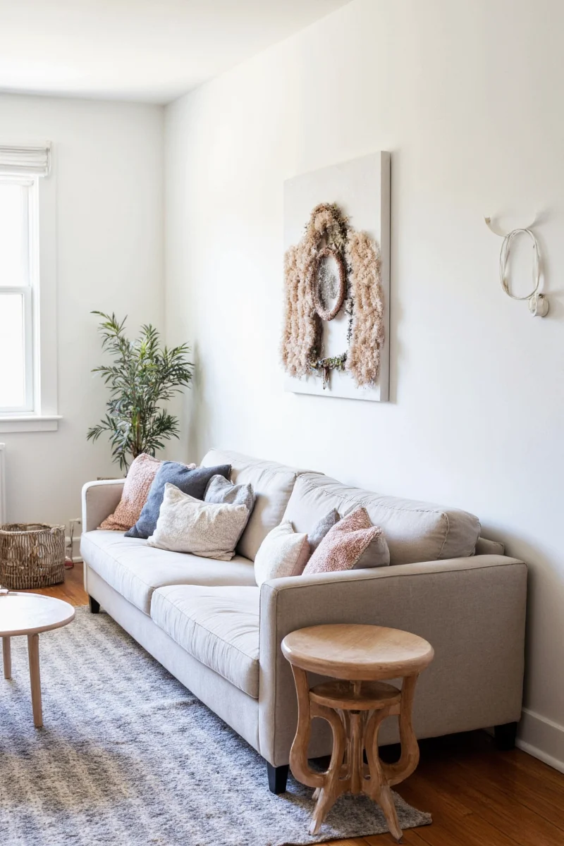 Neutral base with color accents
