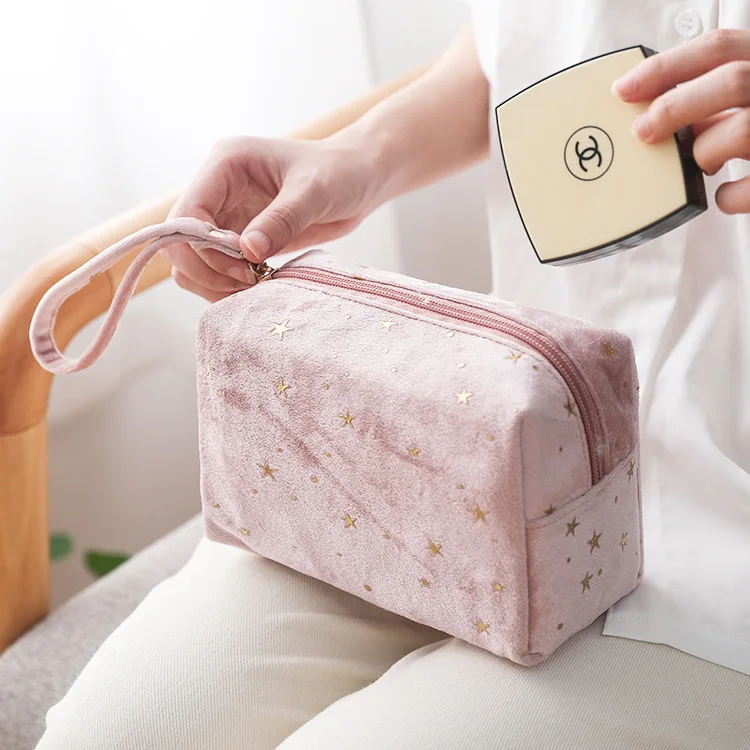 

Portable Travel Little Girl Velvet Star Women Make Up Cosmetic Bags