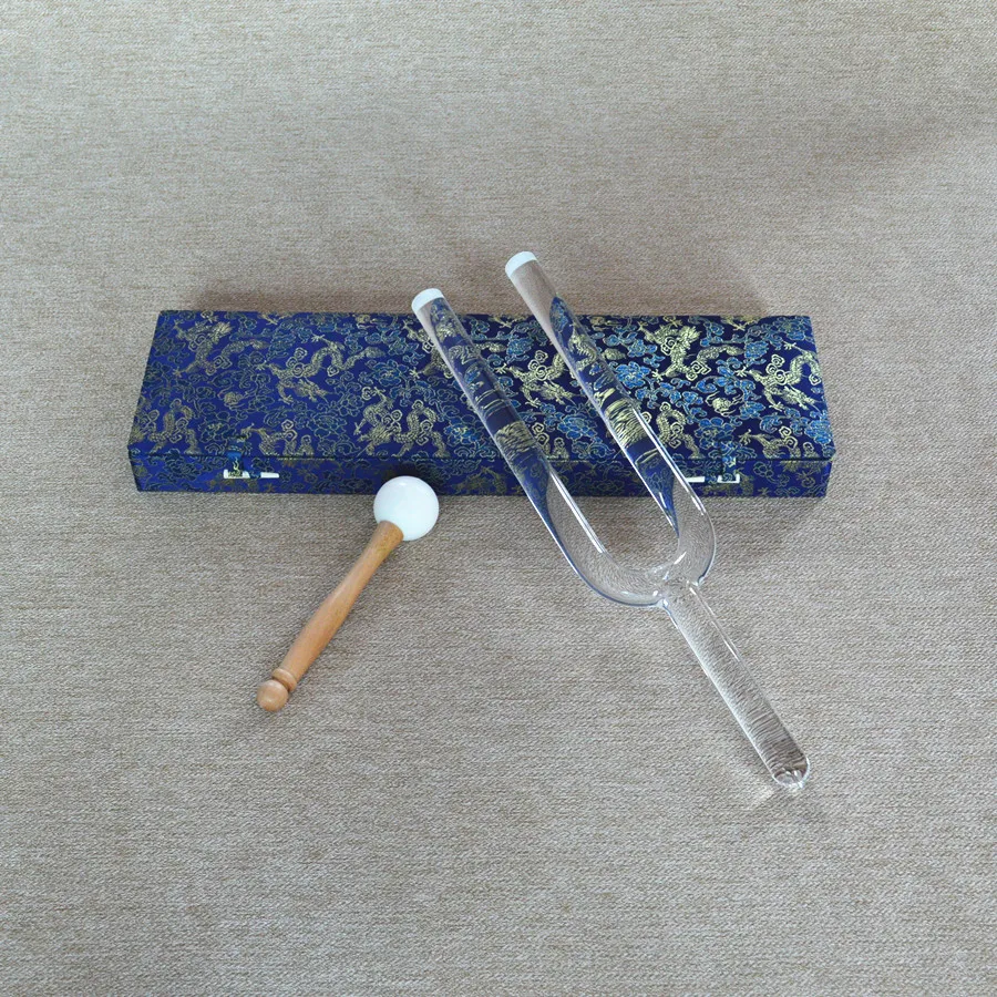Clear Quartz Crystal Singing Tuning Fork With C D E F G A B C Note In 440hz And 432hz Tuning
