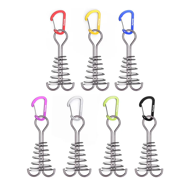 

Adjustable Shaped Spring Fishbone Deck Anchor Tent Pegs Rope Buckle Tent Hooks Board Pegs For Camping Hiking Equipment, Customized color