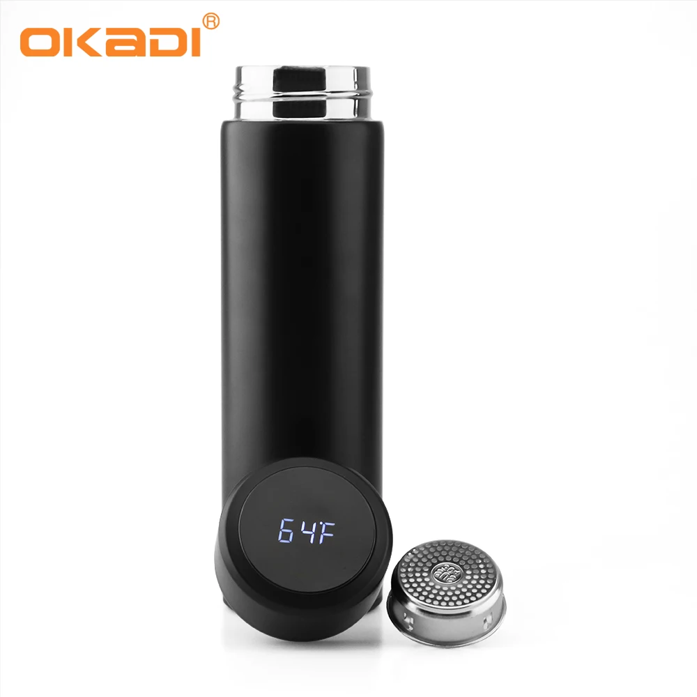 

500ML Fahrenheit Smart SS304 Stainless Steel Double Insulated Vacuum Thermo Water Bottle With LED Temperature Display, Customizable