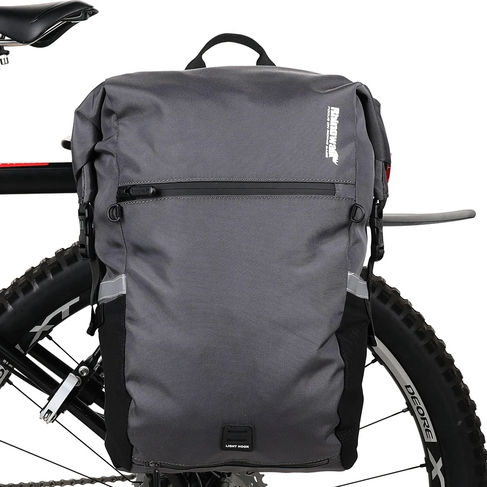 

Rhinowalk Factory Direct Bike Pannier Waterproof 24L Road Bicycle Rear Side Trunk Travel Luggage Bag Backpack, Black or grey