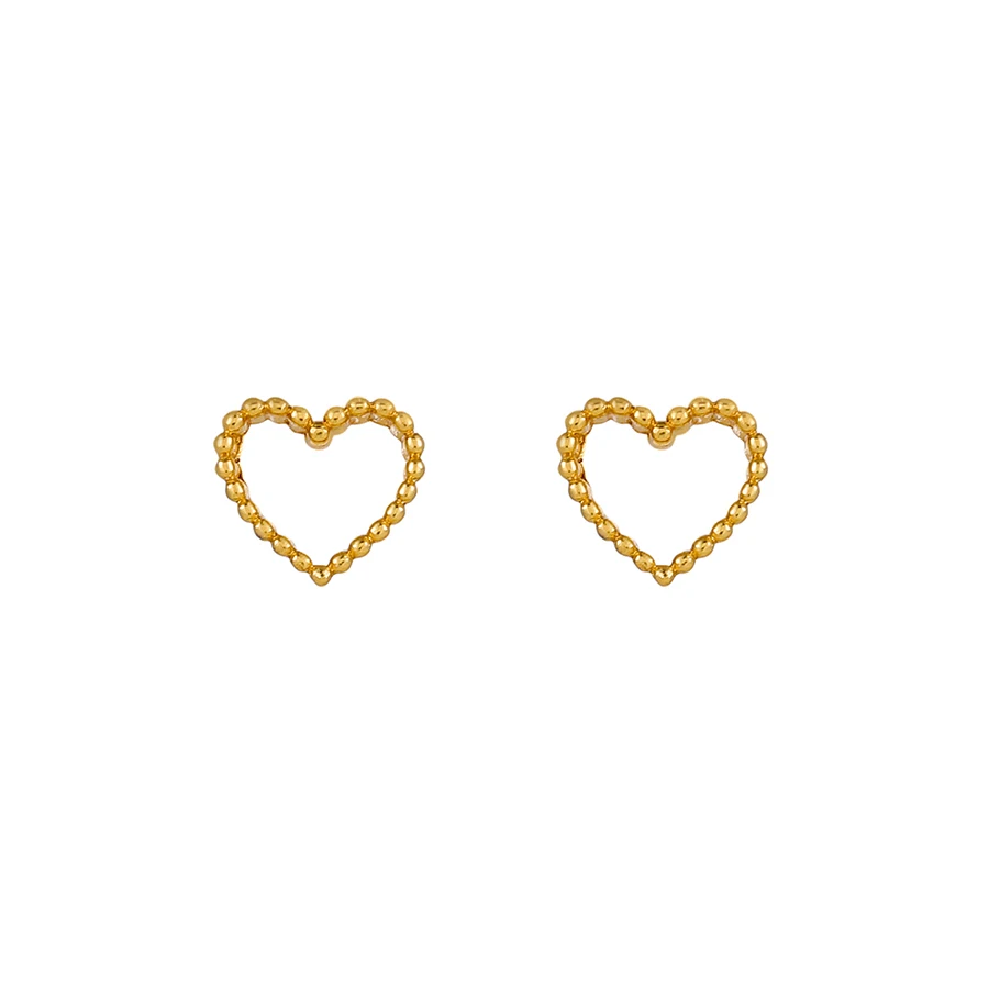 

80492 xuping fashion jewelry simple gold earring promotion 24k gold plated heart shaped stud earrings