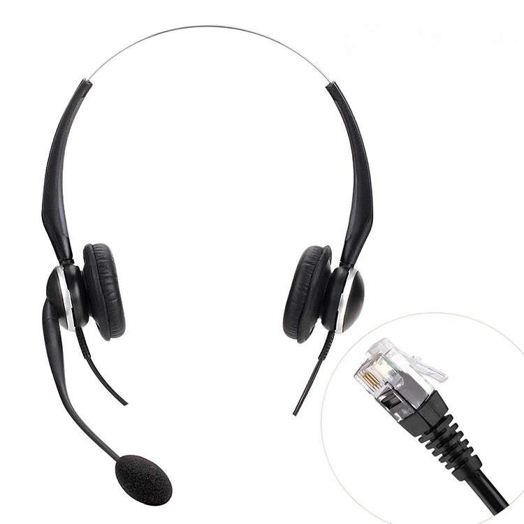 
Call Center Noise Canceling Telephone Headset For Telephone Binaural 