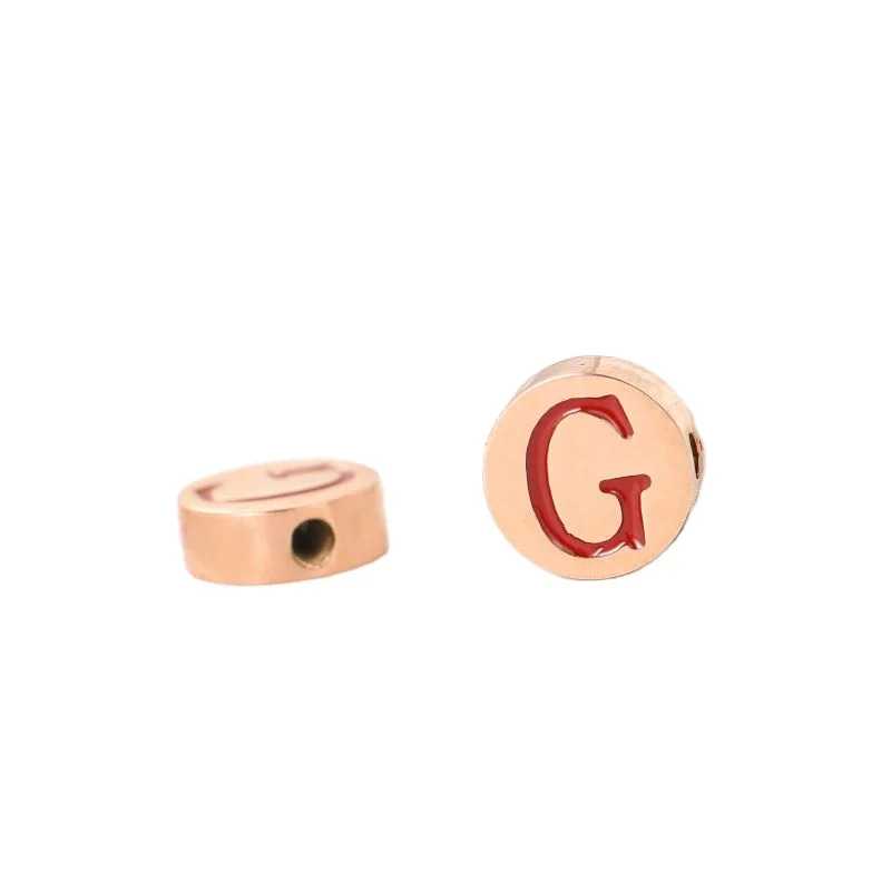 

Unique Stainless Steel Red Letter G Pendant Rose Gold Necklace Jewelry Parts Accessories, Golden