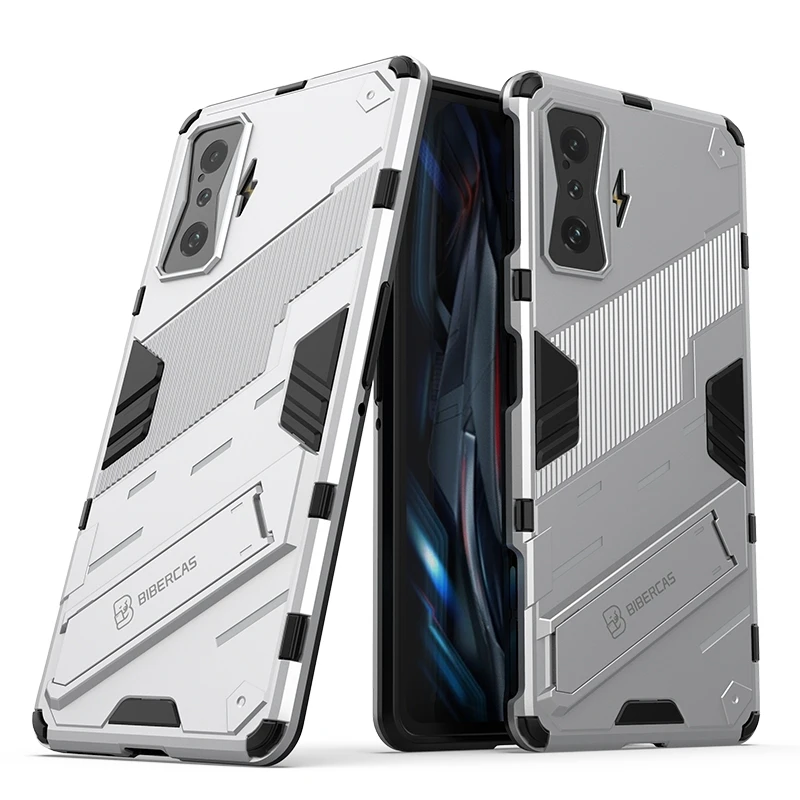 

Dropshipping Cell Phone Back Cover For Xiaomi Redmi K50 Gaming Punk Armor 2 in 1 PC + TPU Shockproof Phone Case with Holder