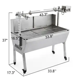 Image of Electric Spit Roaster Bbq Grill smoker 132 Lbs Bearing bbq pig spit roaster lamb grill With Electric Motor Grill