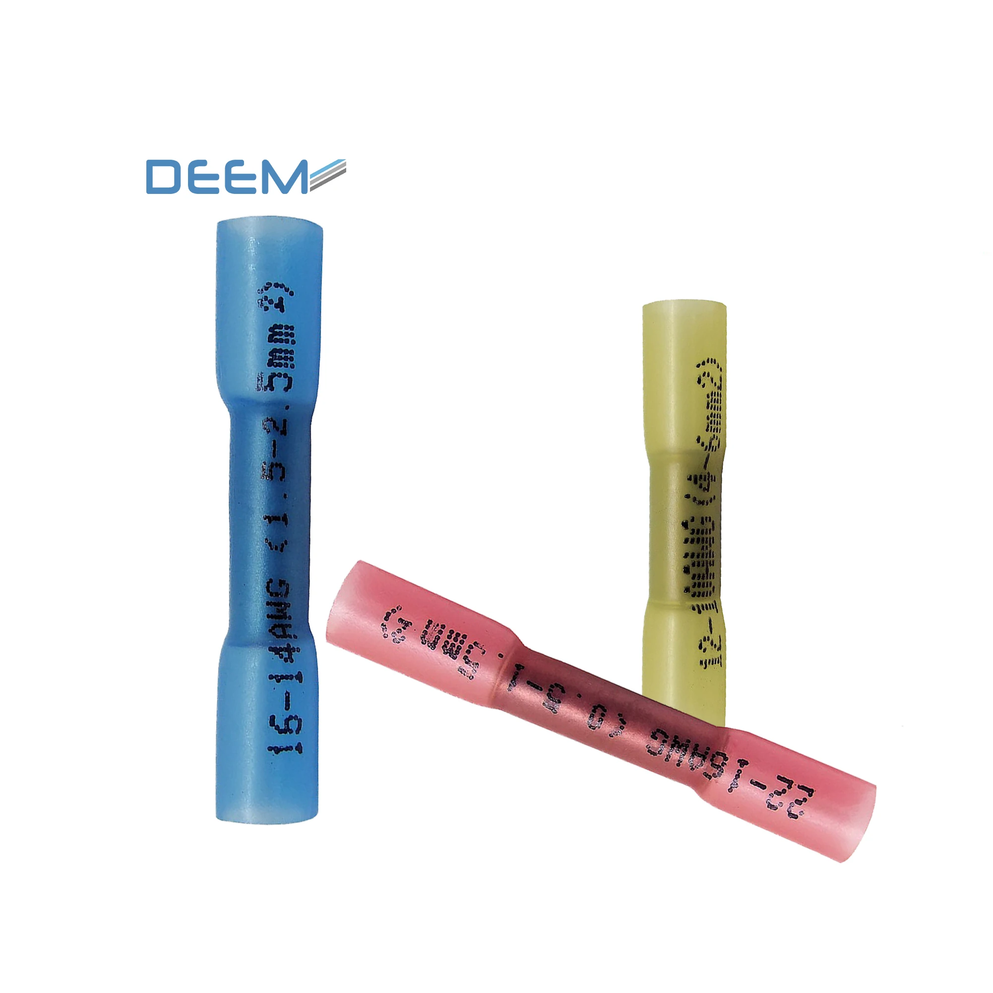 

DEEM 100pcs bag packing Heat shrink butt connectors splice connector waterproof insulated heat shrink crimp terminals connector