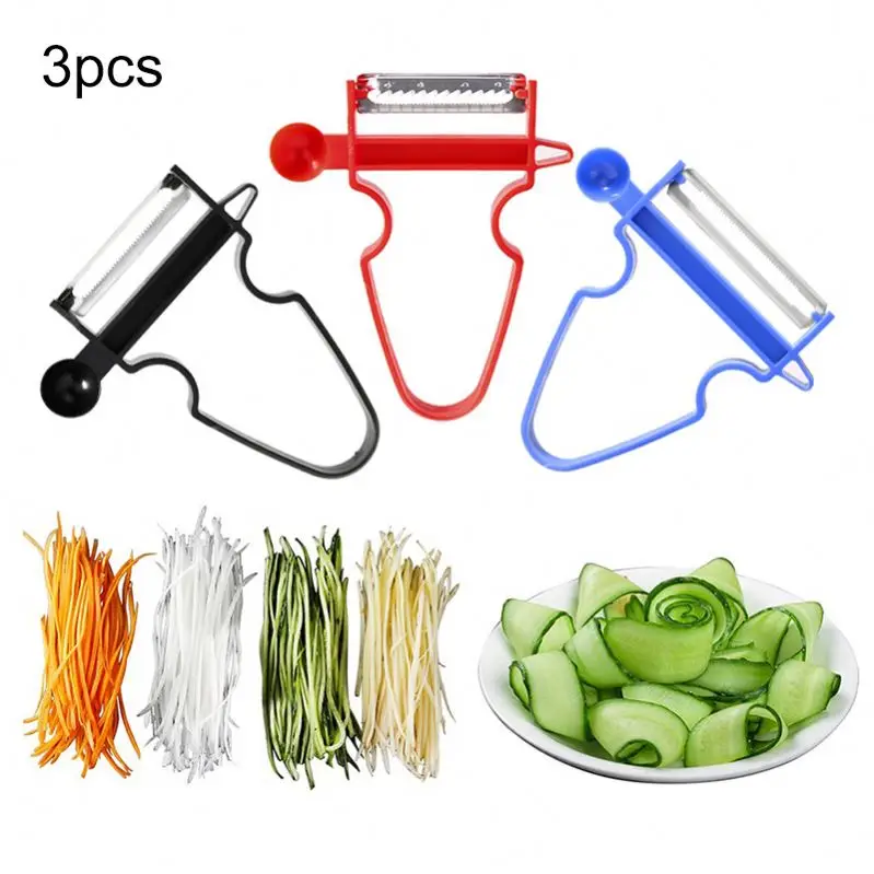 

3Pcs Set Slicer Shredder Peeler Julienne Cutter Multi Peel Stainless Steel Blade Grater Kitchen Tools Magic Trio Peeler Set