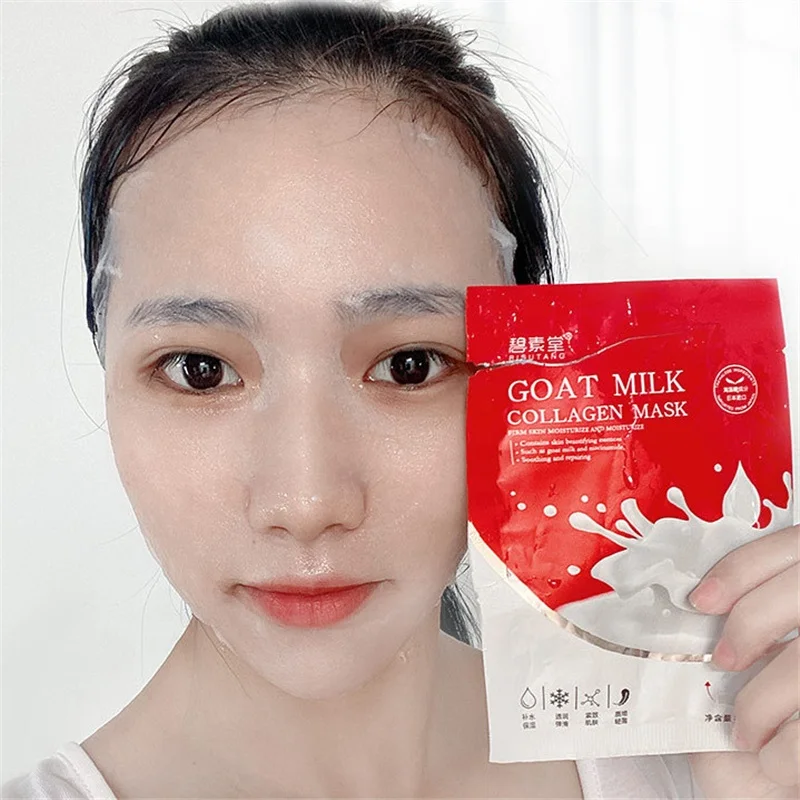 

OEM Nourishing Natural Organic Goat Milk Collagen Mask Trehalose Niacinamide Moisturizing Soothing Whitening Tendering face Mask