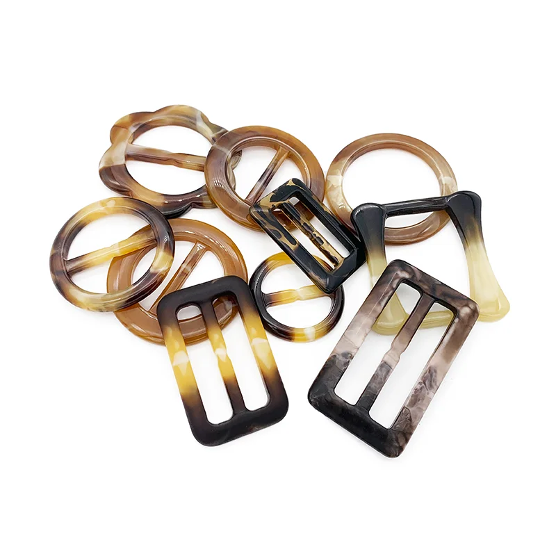 
Factory direct wholesale high quality design rectangular round resin buckle coat decoration 