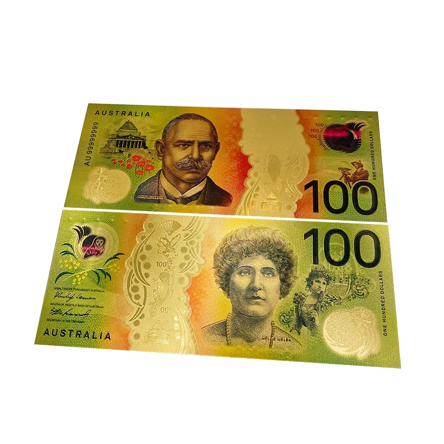 

Australia Colored Gold Banknote 5102050100 dollar bill Banknote Collection For Business Gift