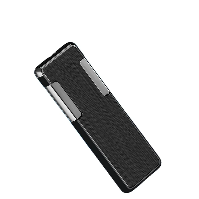 

Hot selling zinc alloy innovative dual switch windproof red flame straight lighters can be customized, As picture