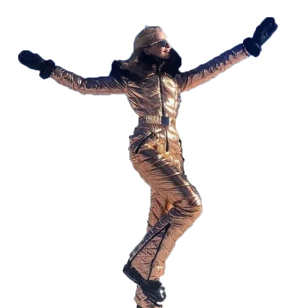 

Fashion clothes women Plus Size Coats women's ski wear thick down jacket fur collar hooded winter suit, Picture