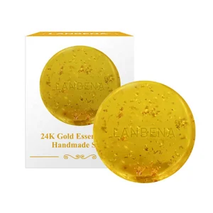 LANBENA Hyaluronic Acid Face Cleaning Moisturizing Acne Treatment Repair Whitening 24K Gold Essential Oil Handmade Soap 2
