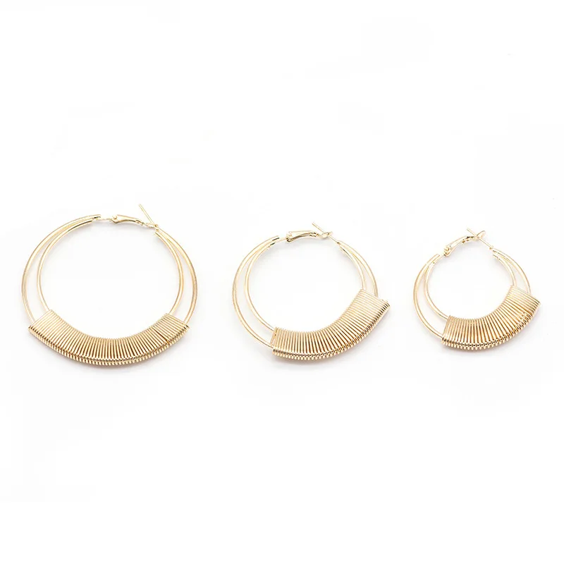 

Trendy various style geometric circle earrings distortion simple design earrings