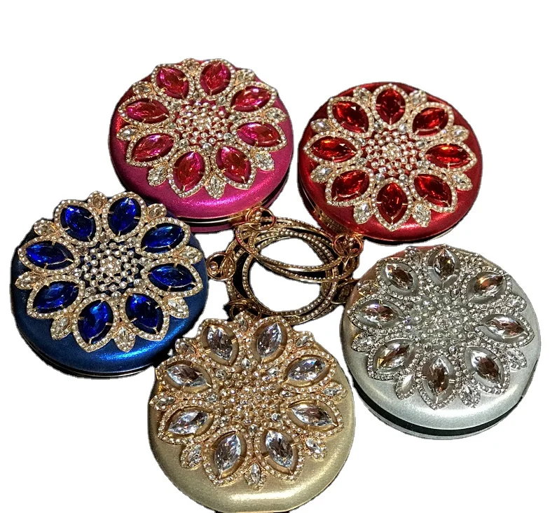 

High quality 2021 new small bling purses rhinestone diamond rounded evening bags luxury handbags for women, 5 color as picture