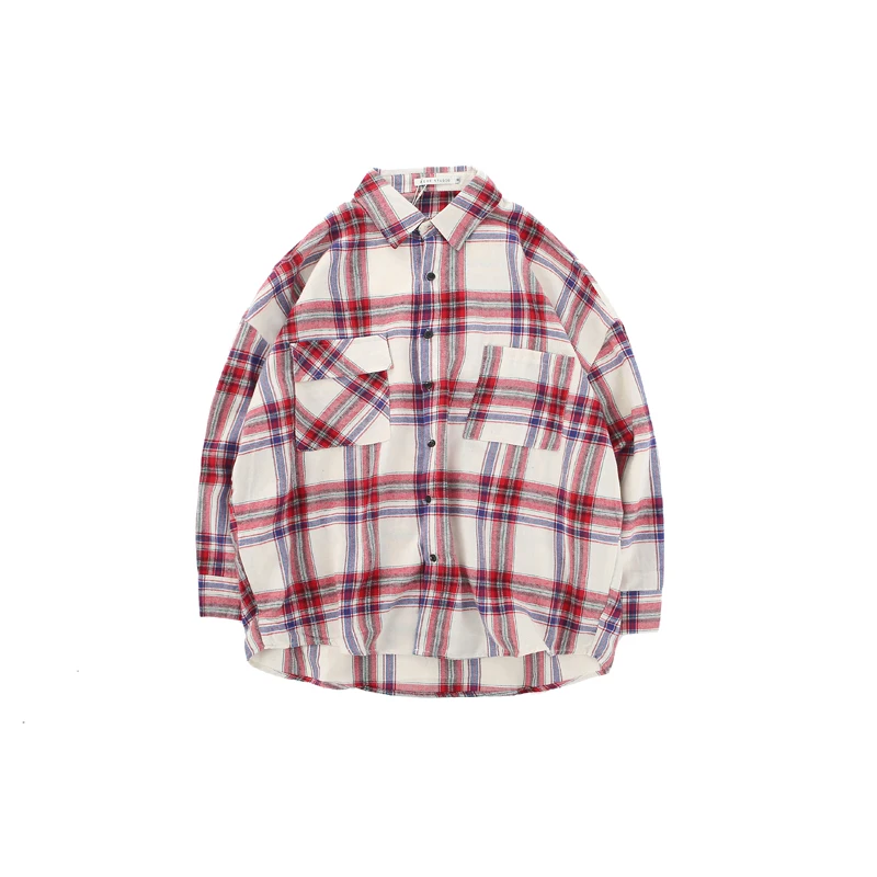 

Wholesale Factory Direct Flannel Plaid Long Sleeve Shirt with Different Color