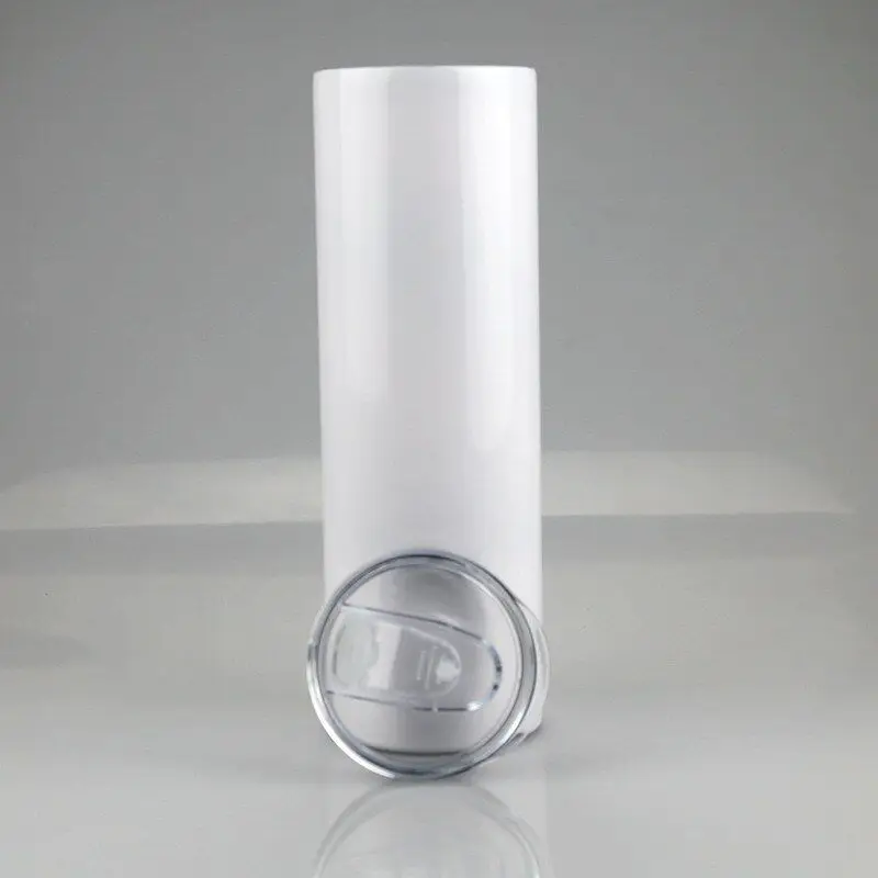 

US In Stock 20oz Vacuum Insulated Double Wall Stainless Steel Straight Sublimation Blanks Skinny Tumbler, White