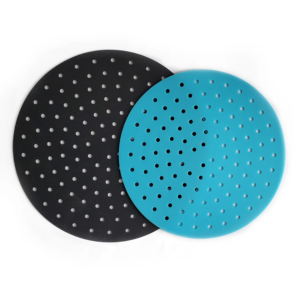 

Air Fryer Accessories Reusable Liners Non Stick Silicone Cooking Mats, Black, red, custom
