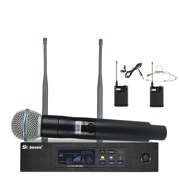 

Sinbosen uhf wireless mic Q-D4 professional studio karaoke mic wireless microphone