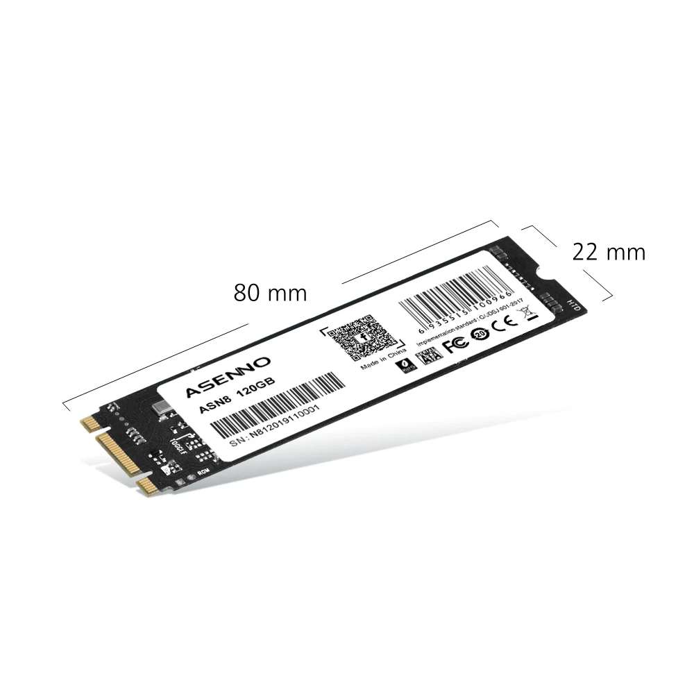 

ASENNO SSD NGFF 2280 120GB accept design outer skin OEM internal hard drive for laptop