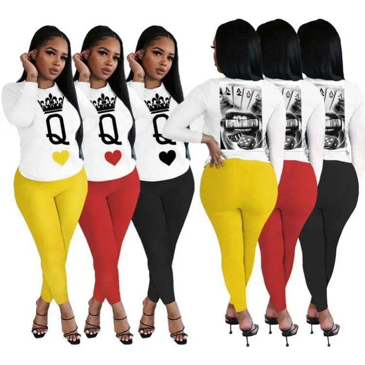 

2020 Custom Fall Women Clothing Home Wear 2 Piece Tracksuit Outfits Two Piece Set