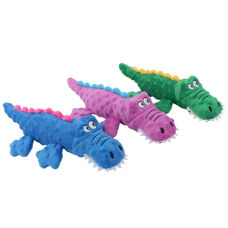 

Pet Plush Toy with Sound Crocodile Design Durable and Cute Cartoon Dog Toy for Teeth Grinding Teeth Cleaning Toy