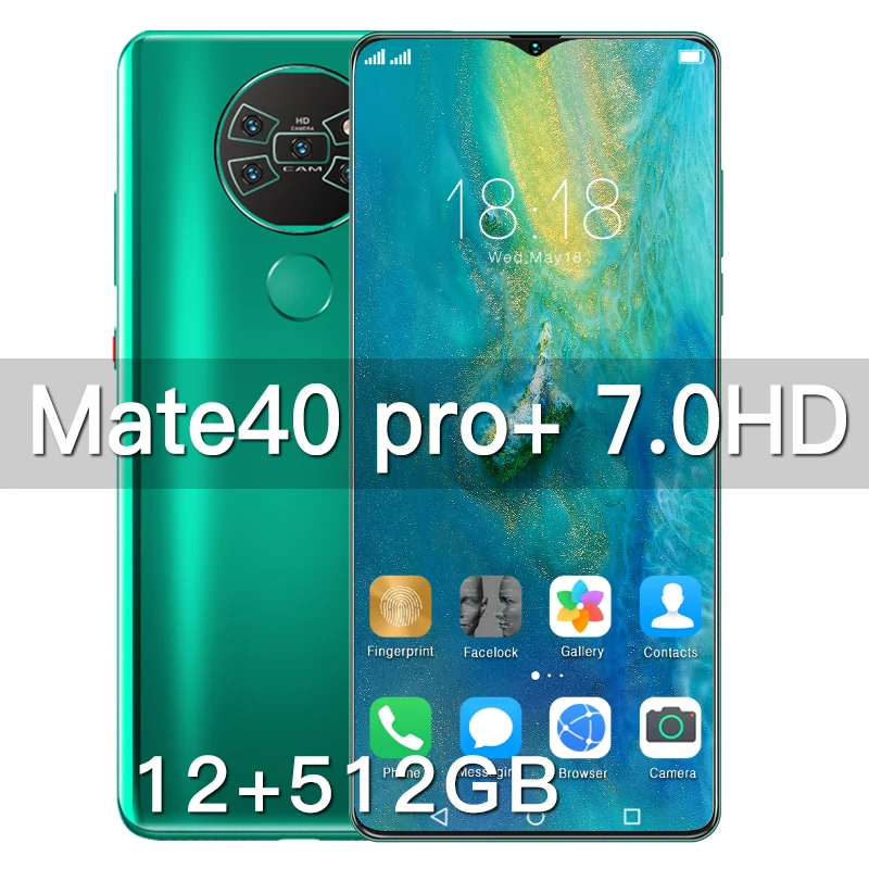 

Mate40pro+ Android OS 10.0 System 2021New Model gaming Mobile Phones 7.0 HD+ Display 1440*3040 hot sell in USA mobile phones