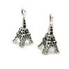 Hot sale custom fashion silver eiffel tower zinc alloy pendants charms