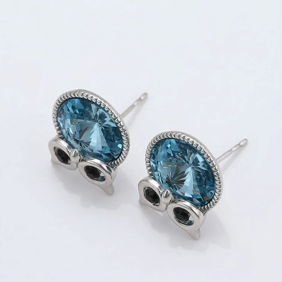 

98441 Xuping Jewelry Fashion Design new personality simple INS style all-go collection owl crystal rhodium earrings