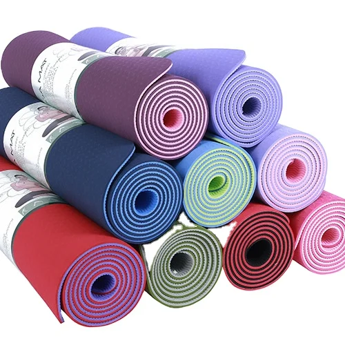 

wholesale custom double-layer recycled eco friendly tpe yoga mat, Customized color